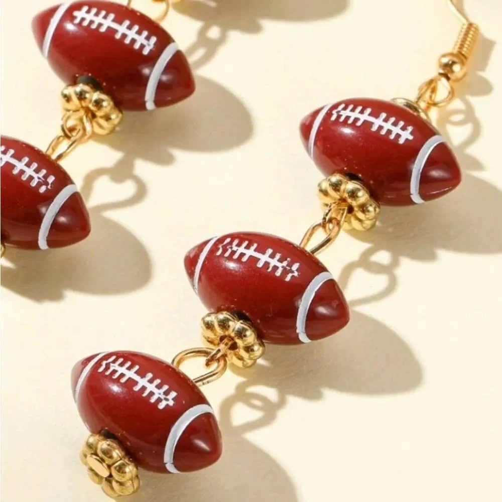 Football Dangle Earrings Womens Girls Sports Jewelry Gifts